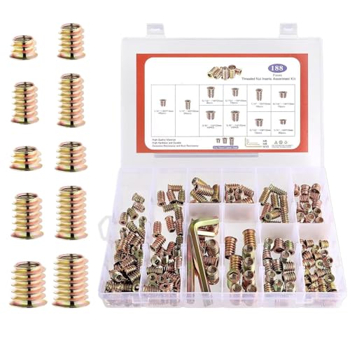 Hardware Nuts Sets, Hexagon Nut Kit, Kompakt und Bolt Connector Assortment Hex Spanner, Carbon Steel Fastener Set für Plywood Furniture, Holz, Home, Reparatur, Silber von Générique