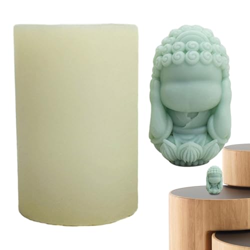 Harzkunsthandwerk, Buddha-Kerzenform, recycelbare Silikonform | Hören Sie nicht zu, sprechen oder schauen, Harzkunsthandwerk für die handwerkliche Herstellung von Kerzenwachs von Générique