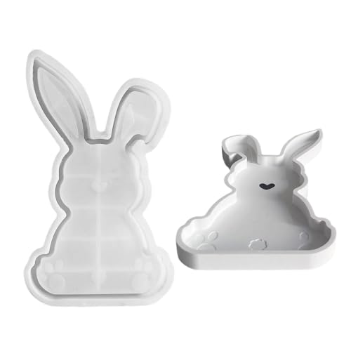 Hasenform mit Asche - Hasenform Tablett Geschirr Form, Ostern Deko Kaninchen Tablett | Tropfkleber Osterserie, S Epoxidharz Gießform von Générique