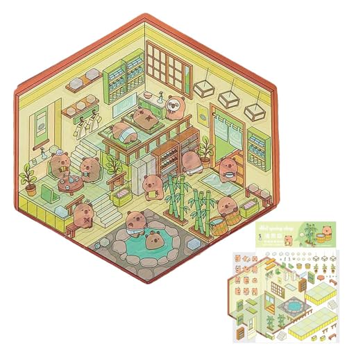 Hausaufkleber, Landschaftsbau-Aufkleber | Cartoon-Szene Miniatur-Aufkleber | Niedliche Stickerszenen, Bühnenaufkleber Set für Krippe von Générique