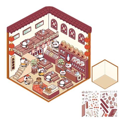 Hausaufkleber – Klebebühne, handgemachte Hausaufkleber für Karikaturen, Aufkleber | Miniatur-Klebeszene, Lernspielzeug für die Dekoration von Générique