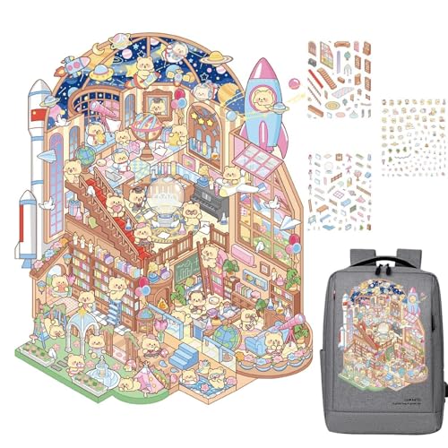 Hausaufkleber-Set, Stickerszene, Aufkleber des Museums der Wissenschaften des Cartoons, niedlicher Aufkleber für Zimmer – handgefertigte Hausaufkleber, Abziehbild Szene Hausaufkleber-Set, Stickerszene, Aufkleber des Museums der Wissenschaften des Cartoons, niedlicher Aufkleber für Zimmer – handgefertigte Hausaufkleber, Abziehbild Szene von Générique