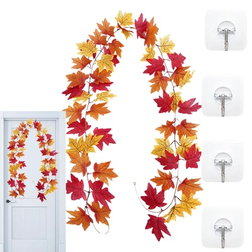 Herbstgirlande, Herbstkranz, Girlande aus künstlichen Ahornblättern, für die Dekoration des Bauernhofs, Halloween, Kaminsims, Schlafzimmer, Thanksgiving, von Générique