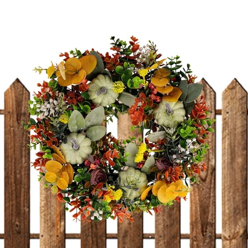 Herbstkranz, Herbst-Türkranz – Eukalyptusblätterkränze | Künstliche Girlande für Zuhause, mit Eukalyptusblättern für Dekorationen Herbstkranz, Herbst-Türkranz – Eukalyptusblätterkränze | Künstliche Girlande für Zuhause, mit Eukalyptusblättern für Dekorationen von Générique