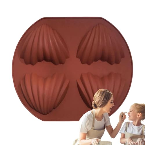 Herzschokoladen-Backform – 4 Cavity Sea Shell Cookie Form, Mehrzweck-Pfanne | Ideal für Gelee, selbstgemachte Süßigkeiten, geschmolzenes Kerzenwachs, Eiswürfel, Kunsthandwerk Herzschokoladen-Backform – 4 Cavity Sea Shell Cookie Form, Mehrzweck-Pfanne | Ideal für Gelee, selbstgemachte Süßigkeiten, geschmolzenes Kerzenwachs, Eiswürfel, Kunsthandwerk von Générique