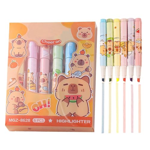 Highlighter von Capybara - Hightlighter Cute, Pastell Marker, Scherentipp, fluoreszierende Stifte für Schüler, Schulbedarf, Hervorhebung von Hausaufgaben, kreatives Studium in Highlighter von Capybara - Hightlighter Cute, Pastell Marker, Scherentipp, fluoreszierende Stifte für Schüler, Schulbedarf, Hervorhebung von Hausaufgaben, kreatives Studium in von Générique