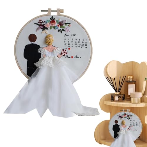 Hochzeitsstickerei, Anfänger-Hochzeitsstickerei-Kits | Punschnadel-Set für Erwachsene – Hochzeitsdekoration-Stickset für Anfänger mit farbigen Reifen und Fäden Hochzeitsstickerei, Anfänger-Hochzeitsstickerei-Kits | Punschnadel-Set für Erwachsene – Hochzeitsdekoration-Stickset für Anfänger mit farbigen Reifen und Fäden von Générique