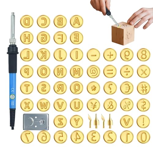 Holzgravurwerkzeug | Brandingmaterial mit Pyrographen – Stift mit einstellbarer Temperatur mit Buchstaben und Zahlen für Dekorationshandwerk Holzgravurwerkzeug | Brandingmaterial mit Pyrographen – Stift mit einstellbarer Temperatur mit Buchstaben und Zahlen für Dekorationshandwerk von Générique