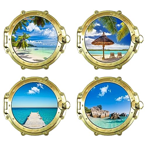 Hublo Trompe l'Oil – 3D-Wandaufkleber für Schlafzimmer, Badezimmer und Wohnmobil (20 x 20 cm) von Générique
