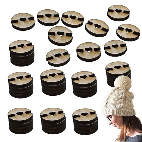 Hutknöpfe - Holzknopf | Befestigungswerkzeug zur Herstellung von Strickmützen | Pomponhalter 50 Stück | Knöpfe für Pompoms für Hüte | Holzknopf | 5 Hutknöpfe - Holzknopf | Befestigungswerkzeug zur Herstellung von Strickmützen | Pomponhalter 50 Stück | Knöpfe für Pompoms für Hüte | Holzknopf | 5 von Générique