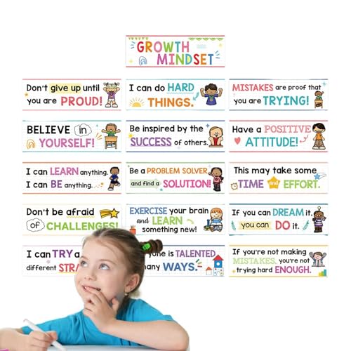 Inspirierende Zitatkarten, Wachstums-Mentalitätsposter, 16 Stück Zitatkarten, Motivations- und Motivations-Poster, positive Affirmationskarten, Zitat-Poster P Inspirierende Zitatkarten, Wachstums-Mentalitätsposter, 16 Stück Zitatkarten, Motivations- und Motivations-Poster, positive Affirmationskarten, Zitat-Poster P von Générique