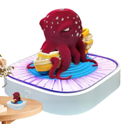 Kalender 2025, Kunstkalender 2025 – Kreativer Kalender Octopus Memopad, Notizblock-Kalender, Skulptur für den Schreibtisch Oktopus-Ornament für den Arbeitsplatz am m von Générique