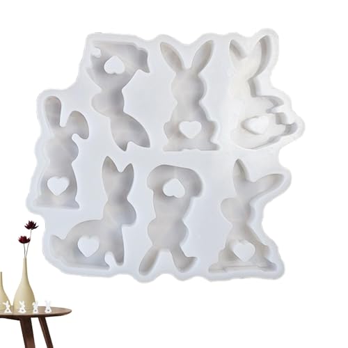 Kaninchen-Silikonform, Kaninchen-Silikonform, Seifenform, 7 Hohlräume Kaninchen-Silikonform für Schokolade, Süßigkeiten, Cupcake-Dekorationen, ideal für Oster-Themenpartys Kaninchen-Silikonform, Kaninchen-Silikonform, Seifenform, 7 Hohlräume Kaninchen-Silikonform für Schokolade, Süßigkeiten, Cupcake-Dekorationen, ideal für Oster-Themenpartys von Générique