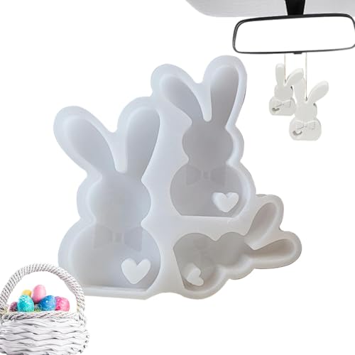Kaninchen Silikonformen, Harz Gießform Hohl Herz Epoxidharz Form für Hochzeit Tisch Dekoration Kerzenbedarf von Générique
