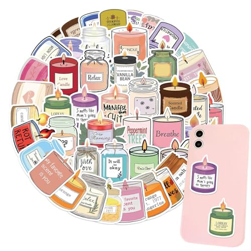 Kerzenaufkleber, Aromatherapy Candle Decals, 5,8 x 5,8 cm, vibrierend und robust, lustiges Skateboard-Aufkleber, ästhetischer Aufkleber für Reis, Studenten, Teacher, Jugendliche und Erwachsene von Générique