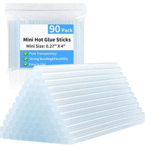 Klebesticks Mini – Mini-Format für Heißklebepistole | 90 Stück transparent für Bastelarbeiten in der Schule, Kunst auf Holz, Metall, Glas von Générique