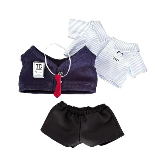 Kleidung für Puppen, Plüschkleidung | 7,87 Zoll weiches Outfit für Schulkleidung, Hose, Kleid, Outfit, Ersatzzubehör für Spielzeug von Générique