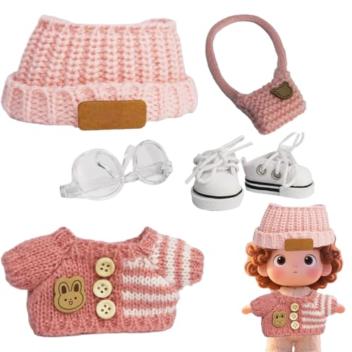 Kleidung für Puppen | Zubehör für Puppen, handgefertigtes Outfit mit Schuhen, Brille und Halskette für Kleinkinder und Sammler zum Geburtstag und von Générique