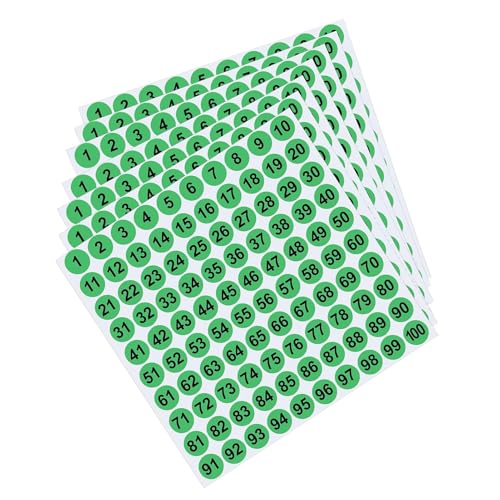 Kleine Zahlenaufkleber, 7 Stück, rund, selbstklebend, 2,5 cm, Nummern 1 bis 100, für Innen und Außen, Schließfächer, Werkzeugkästen von Générique
