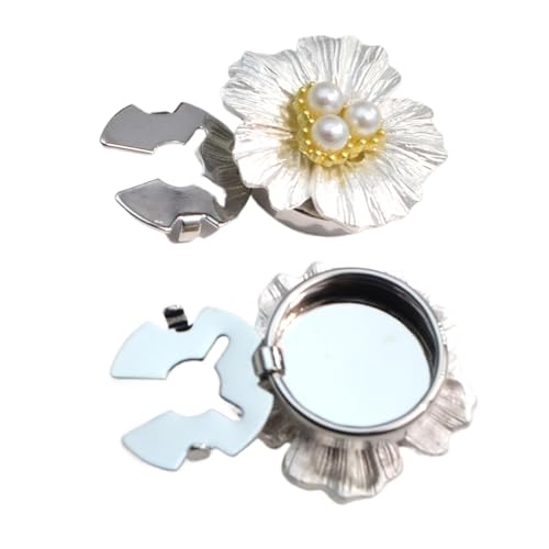 Knopfabdeckung mit Blumenperlen, 2 Herzen in Form eines schicken Blumenpakets, perfekt für Kleidung für Männer und Frauen von Générique