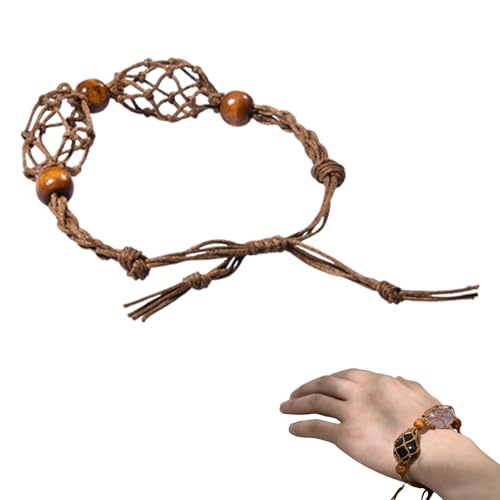 Kordelarmband | Ersatzseil für Armbänder mit Käfigen aus leeren Edelsteinperlen | Verstellbarer Netzhalter für Halsketten mit Anhänger DIY Armbänder Herstellung von Générique