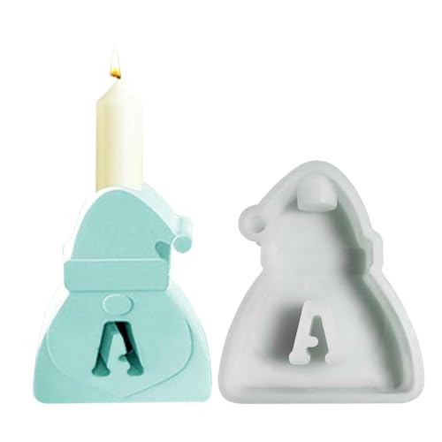 Kreative Silikonform, Weihnachtsmann-Silikonform, Antihaft-Kerzenform, wiederverwendbar, leicht zu lösen, mit Buchstaben für Seife und Kuchen, Ornamente von Générique