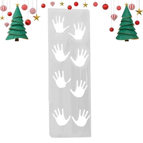 Kreative Vorlage für Weihnachtsabdrücke – Schablone mit kleinen Fußabdrücken des Weihnachtsmanns | Weihnachtsmannstiefel, wiederverwendbare Malvorlage für Boden-, -, Wand- und Türzubehör von Générique