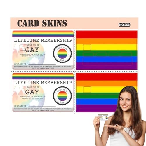 Kreditkartenaufkleber, Debitkartenabdeckung, Debitkartenhülle, Slim | Kreativer Debitkarten-Aufkleber, abnehmbar, Regenbogen, blasenfrei, für Schlüssel, Debitkarte, Kreditkarte von Générique