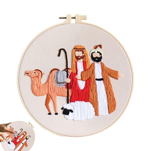 Krippensets für Erwachsene, Krippen-Stickerei-Set für Anfänger, christliches Stickset, Weihnachtsstickerei-Sets für Krippenszene, Dekoration für Anfänger Krippensets für Erwachsene, Krippen-Stickerei-Set für Anfänger, christliches Stickset, Weihnachtsstickerei-Sets für Krippenszene, Dekoration für Anfänger von Générique