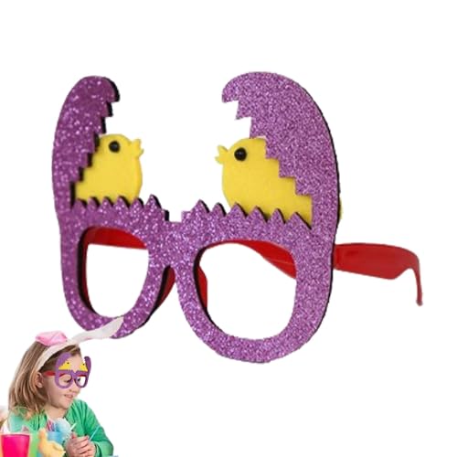 Küken Eier Brille mit Hasenohren Brillen Rahmen für Osterparty | Lustige Photobooth Requisiten | Süße Osterzubehör, Osterbrille für die Familie von Générique