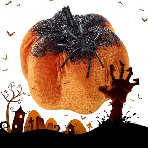 Künstliche Kürbisse – Spinne Kürbis, Pailletten und Juwelen, Figuren aus Samt 3D, Dekoration für Halloween, Partys, Büros, Haus, Tür, Tisch und Künstliche Kürbisse – Spinne Kürbis, Pailletten und Juwelen, Figuren aus Samt 3D, Dekoration für Halloween, Partys, Büros, Haus, Tür, Tisch und von Générique