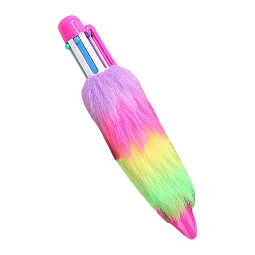 -Kugelschreiber-Set – 6-in-1 einziehbares Plüsch-Stift-Set | niedliche mehrfarbige Schreibwerkzeuge, glatte Tinte, ideales Schulmaterial und Geschenkartikel von Générique