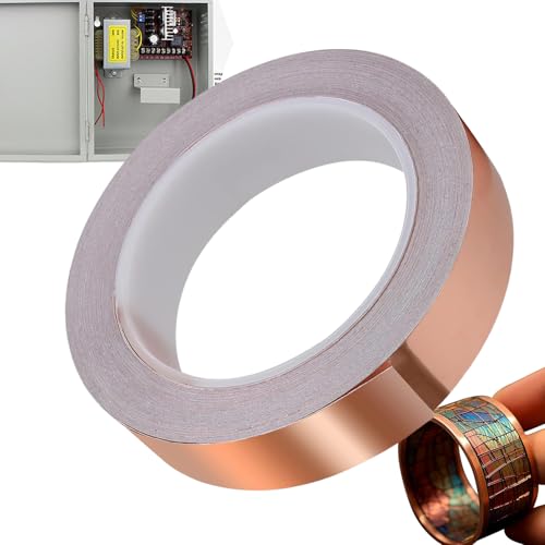 Kupferfolienband – einphasiges leitendes Klebeband, flexible Kupferabschirmung | Reparaturfolie für Glasscheiben, Erdungsband des Stromkreises, Basteln von Générique