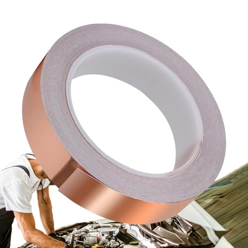 Kupferfolienband – einphasiges leitendes Klebeband, flexible Kupferabschirmung | Reparaturfolie für Glasscheiben, Erdungsband des Stromkreises, Basteln von Générique