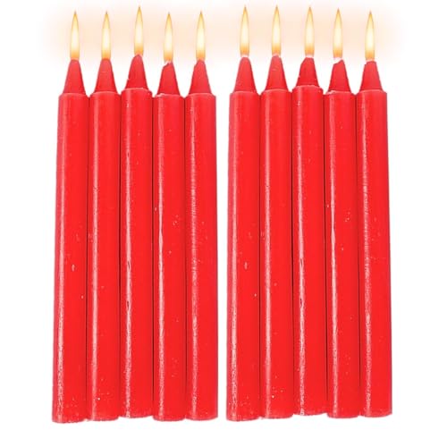 Kurze Kegelkerzen – Set mit 10 nachhaltigen Überlebenskerzen aus natürlichem , kontinuierliche rote und weiße Flamme | Zubehör für Zeremonie, Hochzeitsdekoration, Feier oder Urg Kurze Kegelkerzen – Set mit 10 nachhaltigen Überlebenskerzen aus natürlichem , kontinuierliche rote und weiße Flamme | Zubehör für Zeremonie, Hochzeitsdekoration, Feier oder Urg von Générique