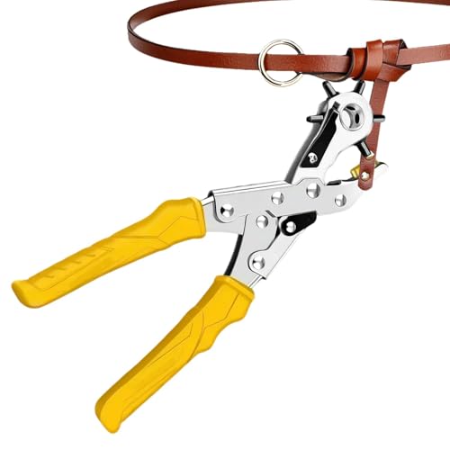 Leder Locher Werkzeug Rotierende Lochzange | Robuste Rotationslochzange - Ergonomische und professionelle Stanzwerkzeuge - 6 Größen für Hundehalsbänder, Stoff aus Leder Locher Werkzeug Rotierende Lochzange | Robuste Rotationslochzange - Ergonomische und professionelle Stanzwerkzeuge - 6 Größen für Hundehalsbänder, Stoff aus von Générique