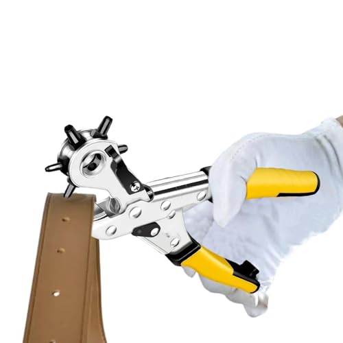 Lederstanzwerkzeuge – Robuster Gürtellochstift, langlebiger Rotationsstempel | Professionelles Sechs-Größen-Lederlochschneider, ergonomisches Handwerksgerät zum Handsparen von Générique