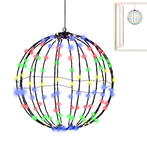 Lichterkette für den Außenbereich, faltbar, Weihnachtsdekoration, Kugel, LED, festliche Dekoration, , für Nacht, Party, Innenbereich, Außenbereich, Baum, Hochzeit, Patio von Générique