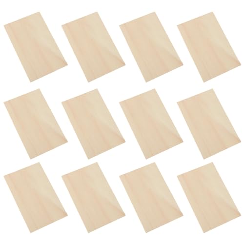 Lindenblatt, Unvollendetes Lindenhandwerk - Unvollendete Lindenplattenblätter, dünne rechteckige Holzbrettteile, 12 unbehandelte quadratische Holzblätter für die von Générique