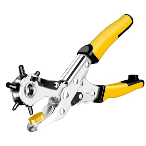 Locher für Leder – Robuste Rotationslochzange | Gürtellochwerkzeug | Profi | Arbeitsersparnis | Ergonomische Stanzwerkzeuge für Uhrenarmbänder | von Générique