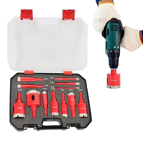 Lochsäge für Fliesen, hohe Präzision mit Koffer | mit Kronen für Keramik und Stein – für Profis Hausbesitzer, Klempner, Wandreparatur, Verkabelung von Générique