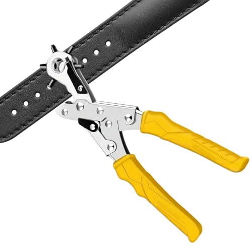 Lochstanzer aus Leder – robuster rotierender Punch-Stecker für Leder | Verstellbares Punch-Werkzeug mit ergonomischem Griff | Professioneller Handstanzer für S-Karten von Générique