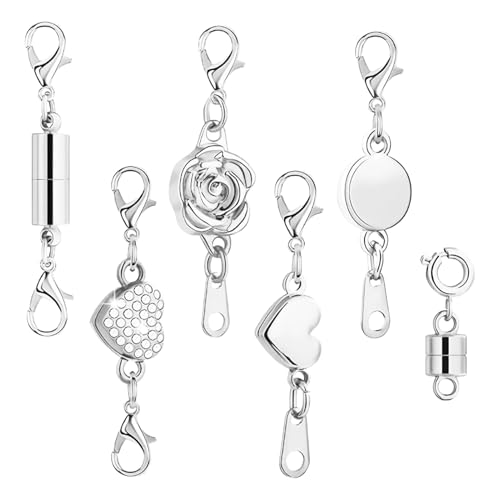 Magnetische Halsketten-Halsketten-Halsketten-Verlängerungsverbinder, 6-teiliges Set mit Hummerverschlüssen, praktische Befestigung für Halsketten, Armbänder, Accessoires für Frauen, Magnetische Halsketten-Halsketten-Halsketten-Verlängerungsverbinder, 6-teiliges Set mit Hummerverschlüssen, praktische Befestigung für Halsketten, Armbänder, Accessoires für Frauen, von Générique