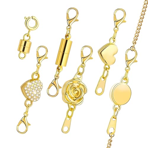 Magnetische Verschlüsse für Halsketten und Verschlüsse | 6 Stück Verbindungsstück Verlängerung Kette Reparatur Halskette mit Federverschlüssen für Geburtstag Hochzeit Partys unterwegs Magnetische Verschlüsse für Halsketten und Verschlüsse | 6 Stück Verbindungsstück Verlängerung Kette Reparatur Halskette mit Federverschlüssen für Geburtstag Hochzeit Partys unterwegs von Générique