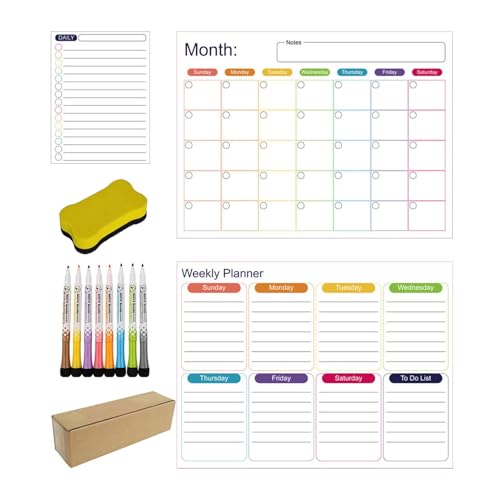 Magnetischer Kühlschrankkalender, magnetischer Kalender für Kühlschrank | Trocken-abwischbarer Kalender für Kühlschrank – Kalenderplaner mit Markern und trockenem Radiergummi für die Magnetischer Kühlschrankkalender, magnetischer Kalender für Kühlschrank | Trocken-abwischbarer Kalender für Kühlschrank – Kalenderplaner mit Markern und trockenem Radiergummi für die von Générique