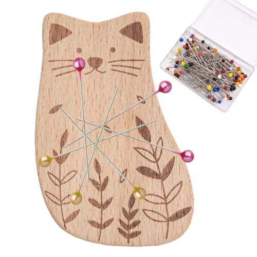 Magnetischer Stecknadelhalter für La, niedliches Nadelkissen in Tierform aus Holz, mit hundert Nadeln, Metallhalterung für Haarspangen, Nadelkissen in Tierform E Magnetischer Stecknadelhalter für La, niedliches Nadelkissen in Tierform aus Holz, mit hundert Nadeln, Metallhalterung für Haarspangen, Nadelkissen in Tierform E von Générique