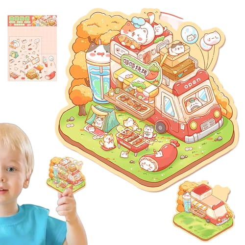 Make Your Own House Sticker – 3D Effekt Landscaping Decals, 3D Effect Landscaping Decals | Scrapbooking Decoration Tool, Small Room Landscaping Decals for Kids von Générique
