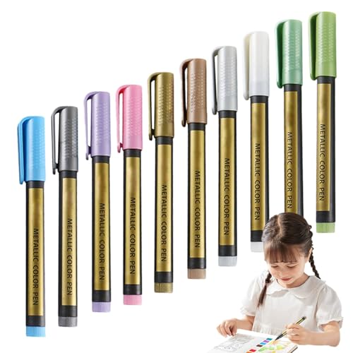 Marker - 10 Stück Farbige Marker Schimmernde Farbstifte für Felsmalerei | Farbstifte Konturmarker, Anti-Verblassen Marker - 10 Stück Farbige Marker Schimmernde Farbstifte für Felsmalerei | Farbstifte Konturmarker, Anti-Verblassen von Générique