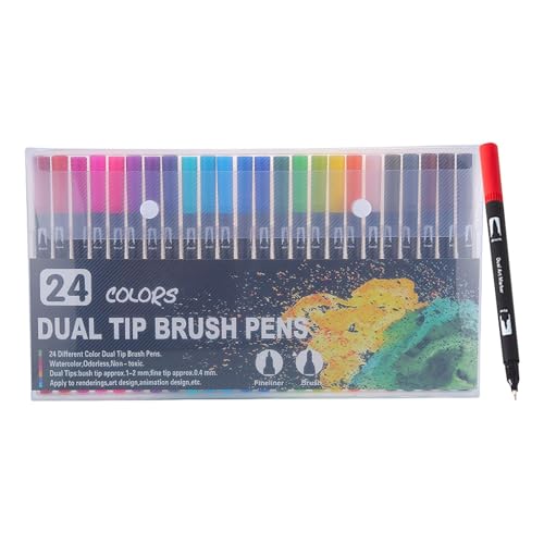 Marker mit Doppelpinsel, Set mit zwei feinen Spitzen und Pinsel | Marker mit doppelter Spitze zum Schreiben von Markern mit doppelter Spitze, nummeriert von Générique