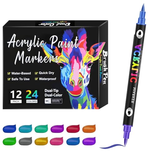 Marker mit Doppelspitze - Acrylfarbenmarker, Zeichenstifte | Doppelseitige Kunstmarker für Erwachsene und Erwachsene, Mal- und Skizzenwerkzeuge für Künstler, die Marker mit Doppelspitze - Acrylfarbenmarker, Zeichenstifte | Doppelseitige Kunstmarker für Erwachsene und Erwachsene, Mal- und Skizzenwerkzeuge für Künstler, die von Générique